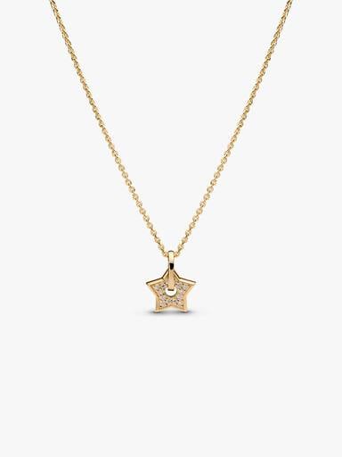 Pandora Talisman 14k Gold Lab-grown Diamond Pavé Star Pendant Necklace