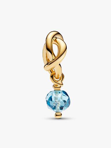 March Birthstone Eternity Circle Dangle Charm