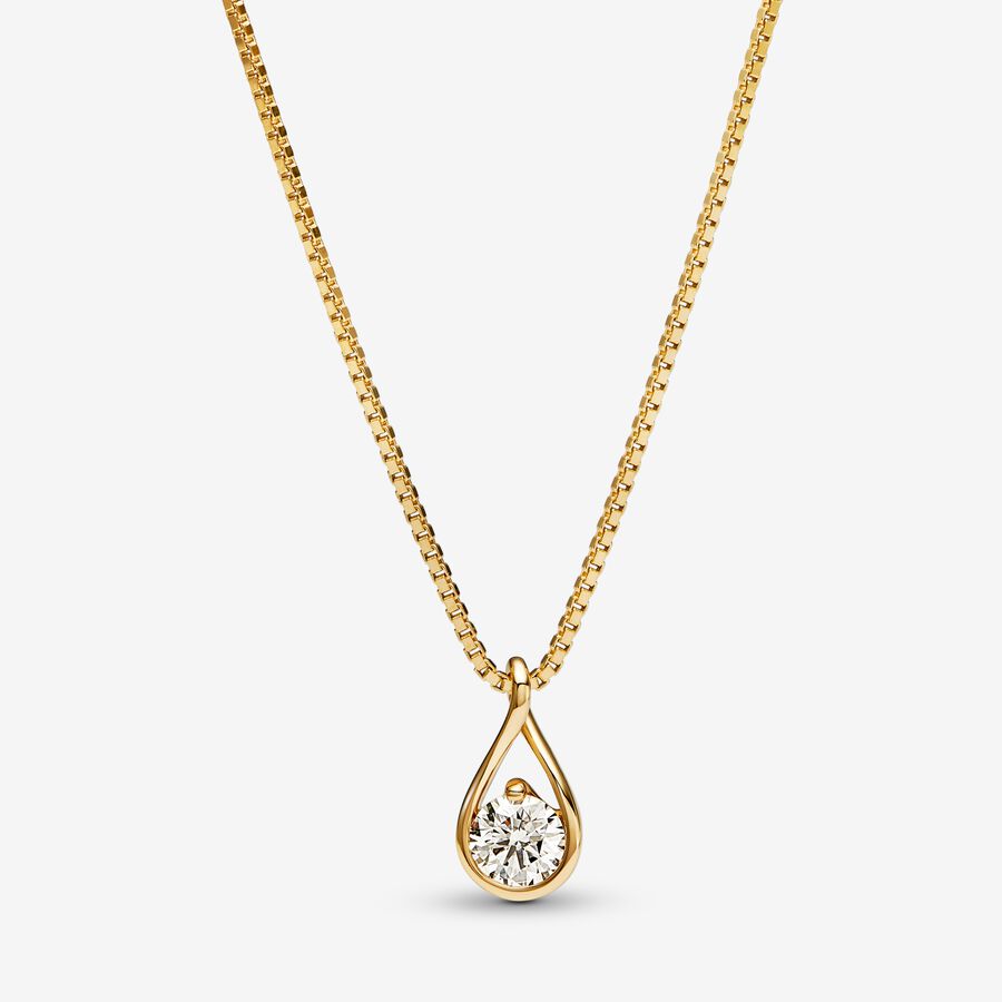 Pandora Infinite 14k Gold Lab-grown Diamond Pendant Necklace image number 0