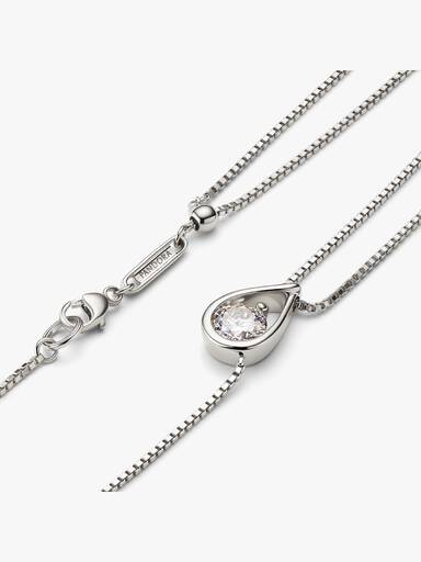 Pandora Infinite 14k White Gold Lab-grown Diamond Double Chain Collier Necklace