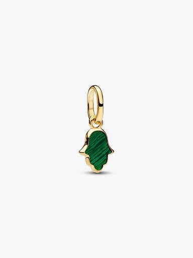 Green Hamsa Hand Mini Dangle Charm