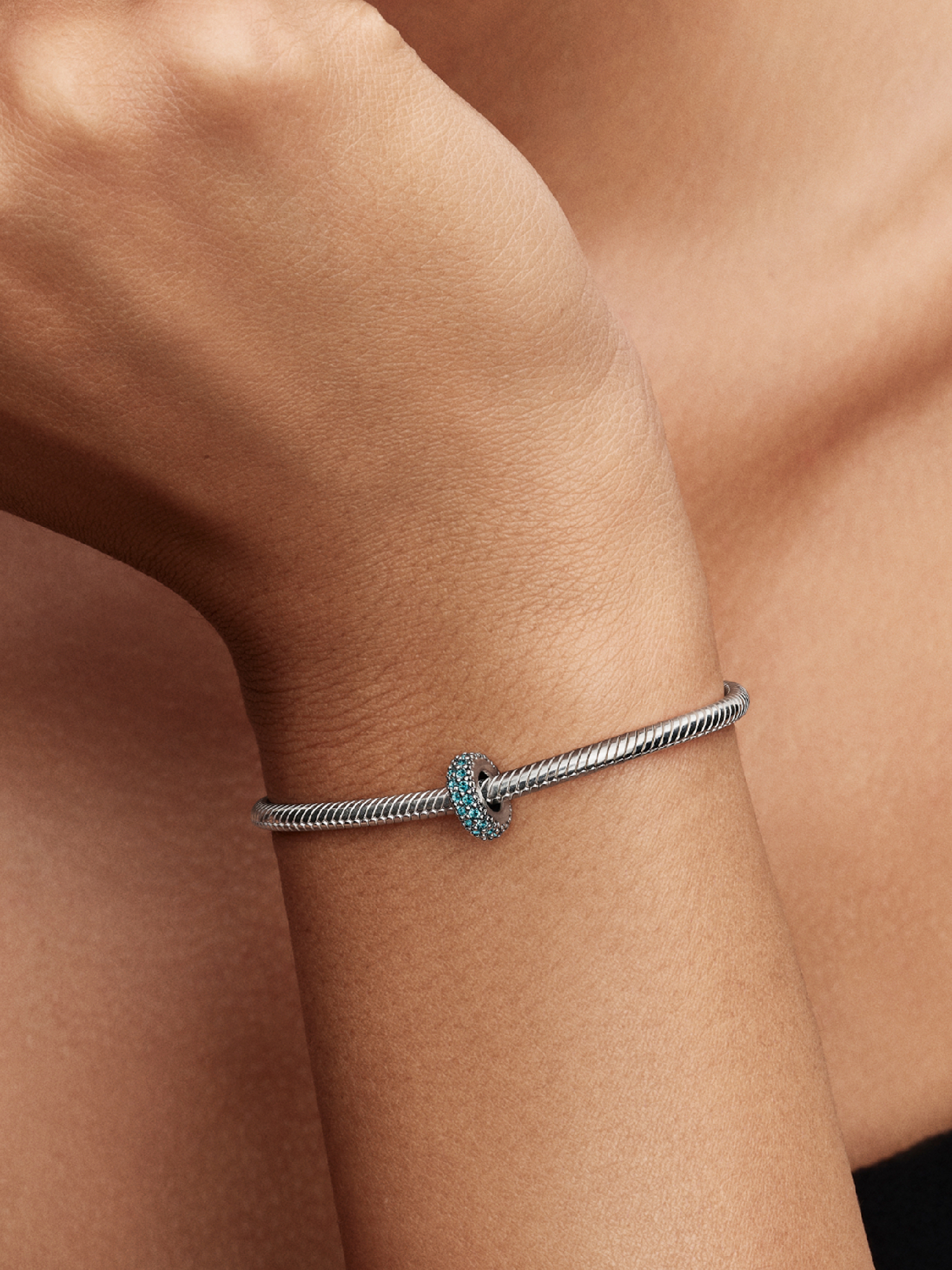 Ice Blue Stone Spacer Charm