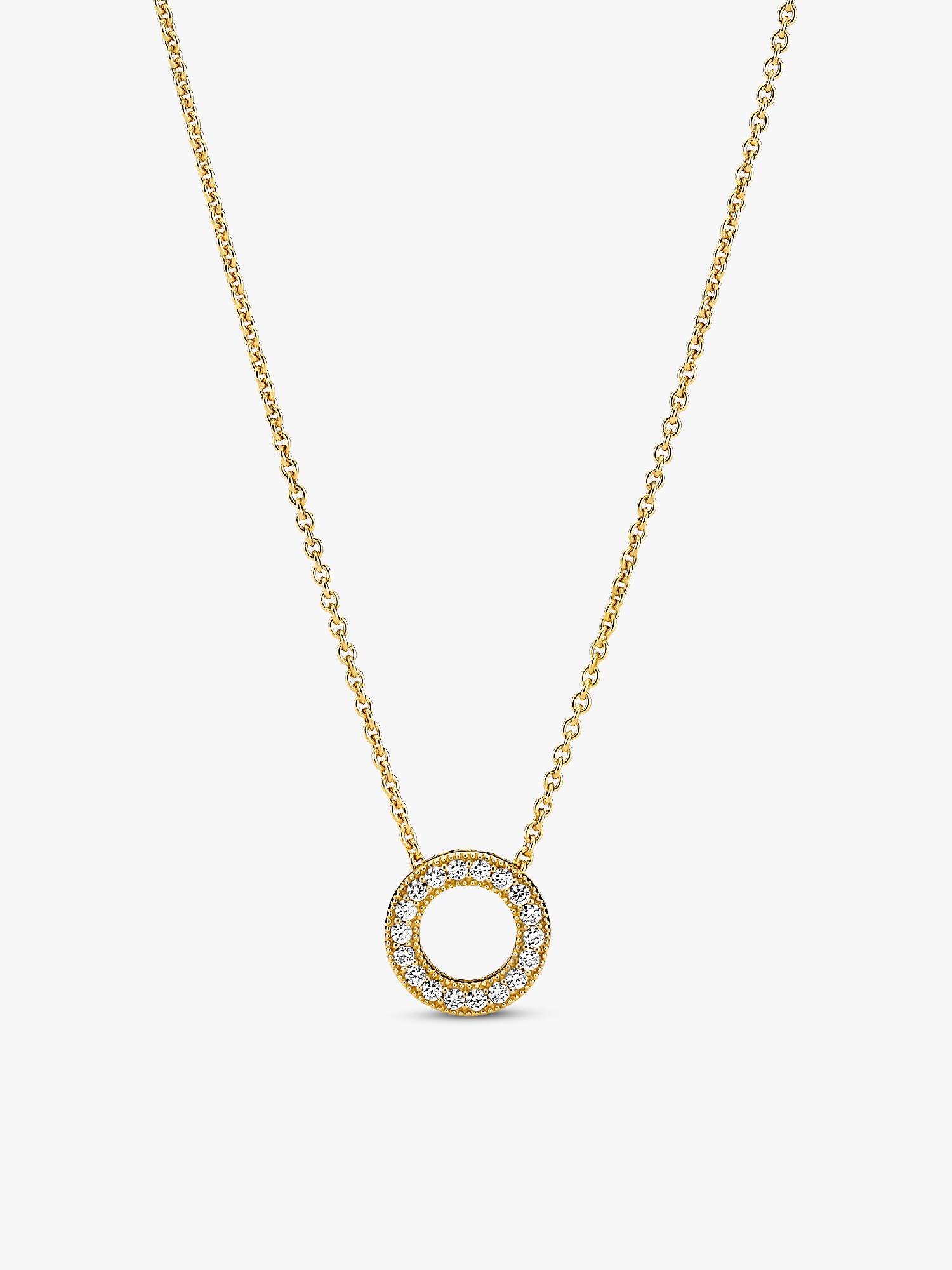 Pandora Logo Pavé Circle Collier Necklace