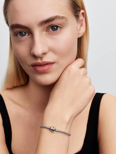 Pandora Moments Barrel Clasp Snake Chain Bracelet