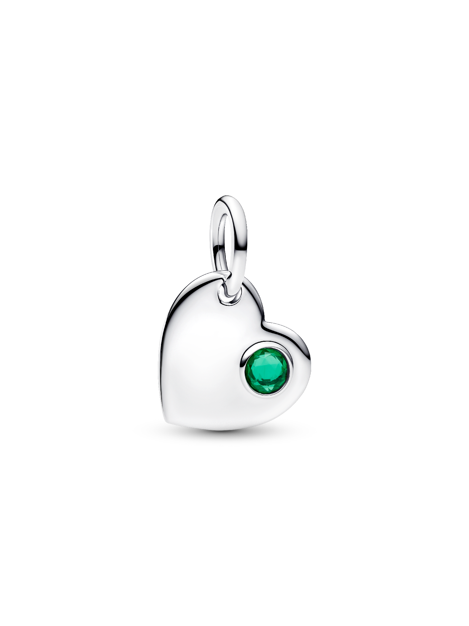 May Heart Green Stone Dangle Charm
