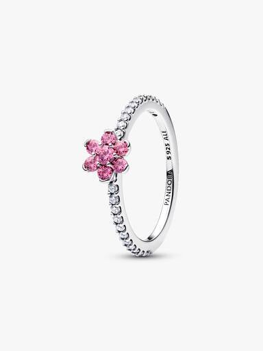 Sparkling Pink Flower Ring