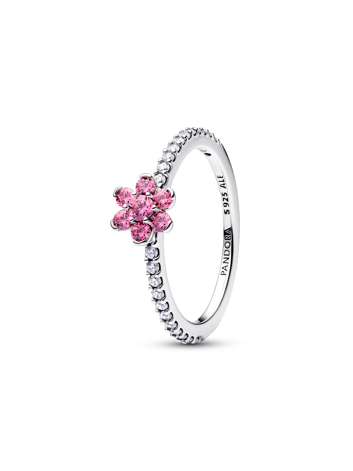 Sparkling Pink Flower Ring