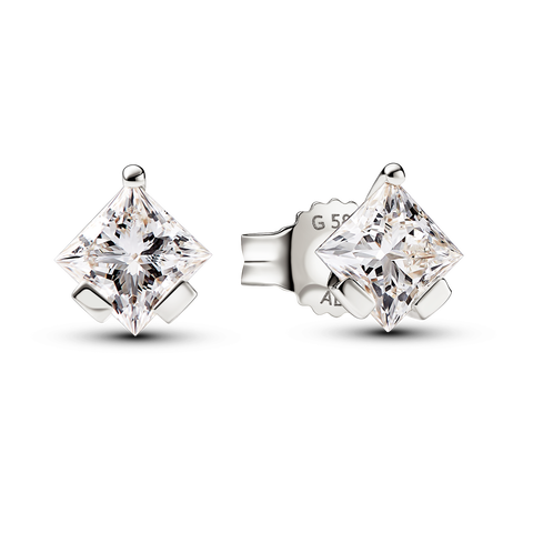 Pandora Nova 14k White Gold Lab-grown Diamond Earrings