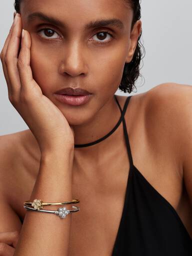 Pavé Flower Bangle