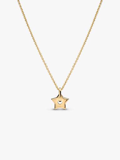 Pandora Talisman 14k Gold Lab-grown Diamond Pavé Star Pendant Necklace