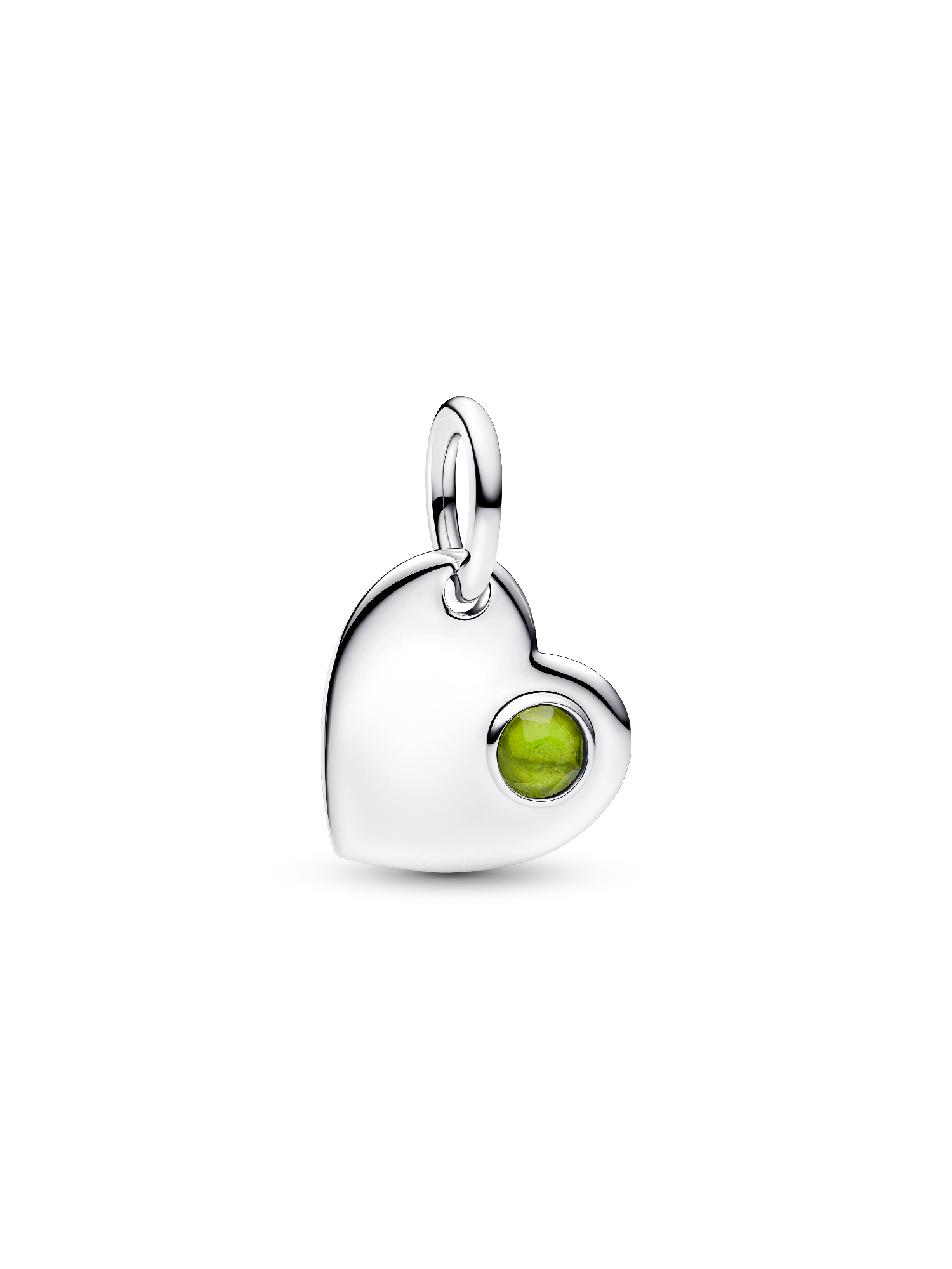 August Heart Spring Green Stone Dangle Charm