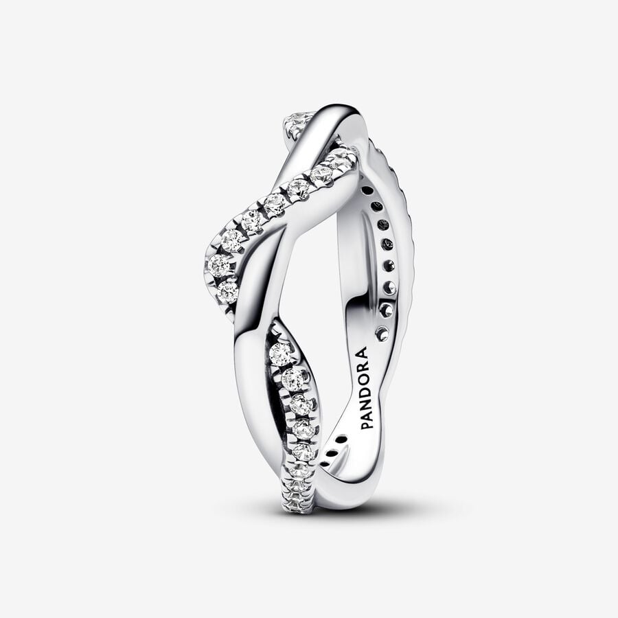 Sparkling Intertwined Wave Ring image number 0