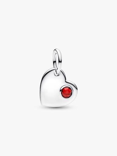January Heart Dangle Charm