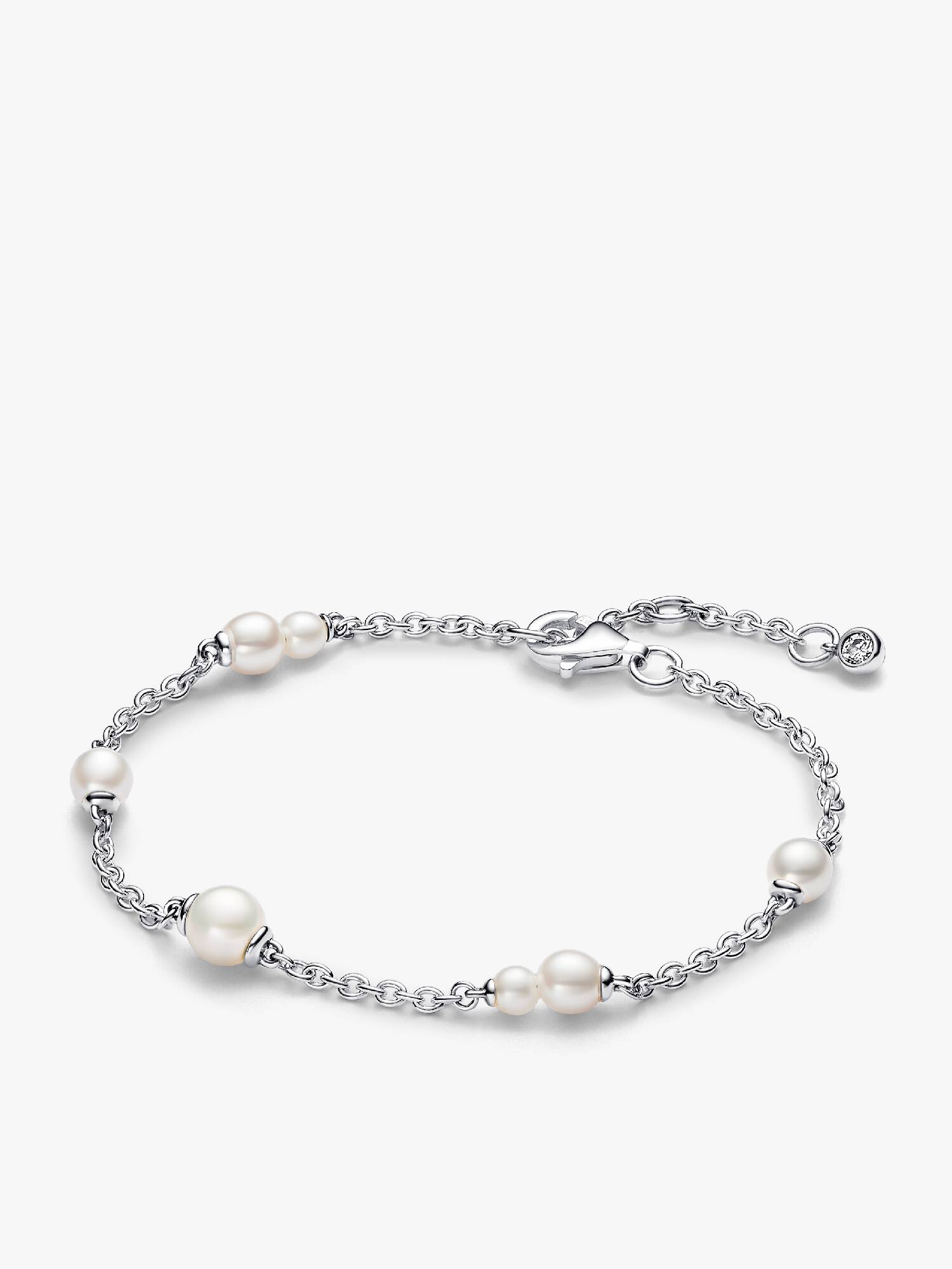 Treated Freshwater Cultured Pearl Station Chain Bracelet
