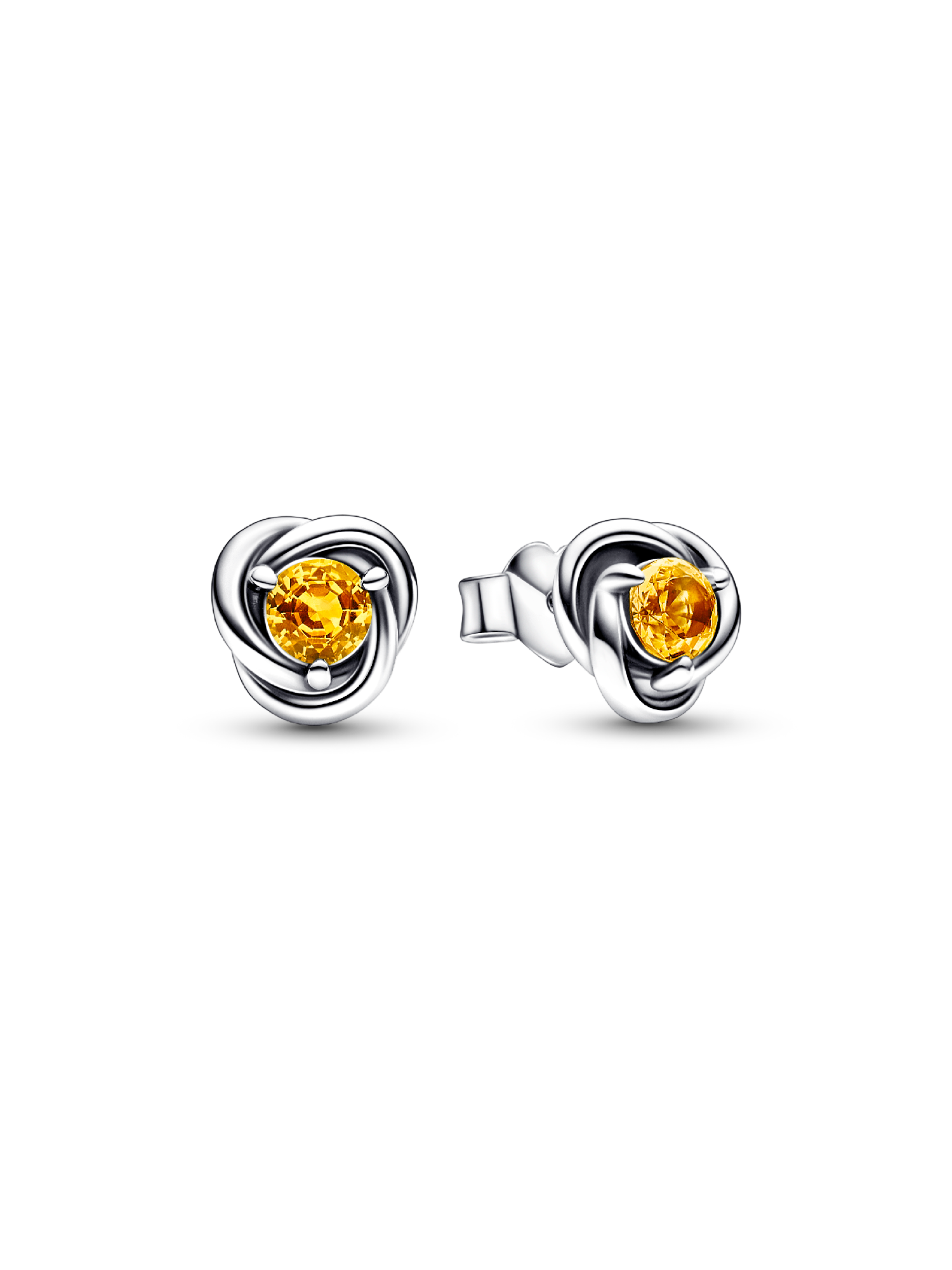 November Birthstone Eternity Circle Stud Earrings