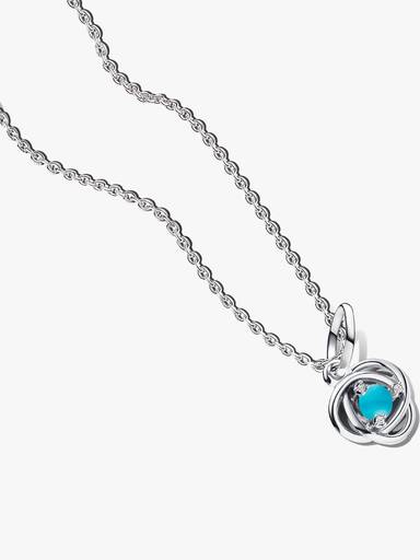 December Braided Birthstone Dangle Necklace Set