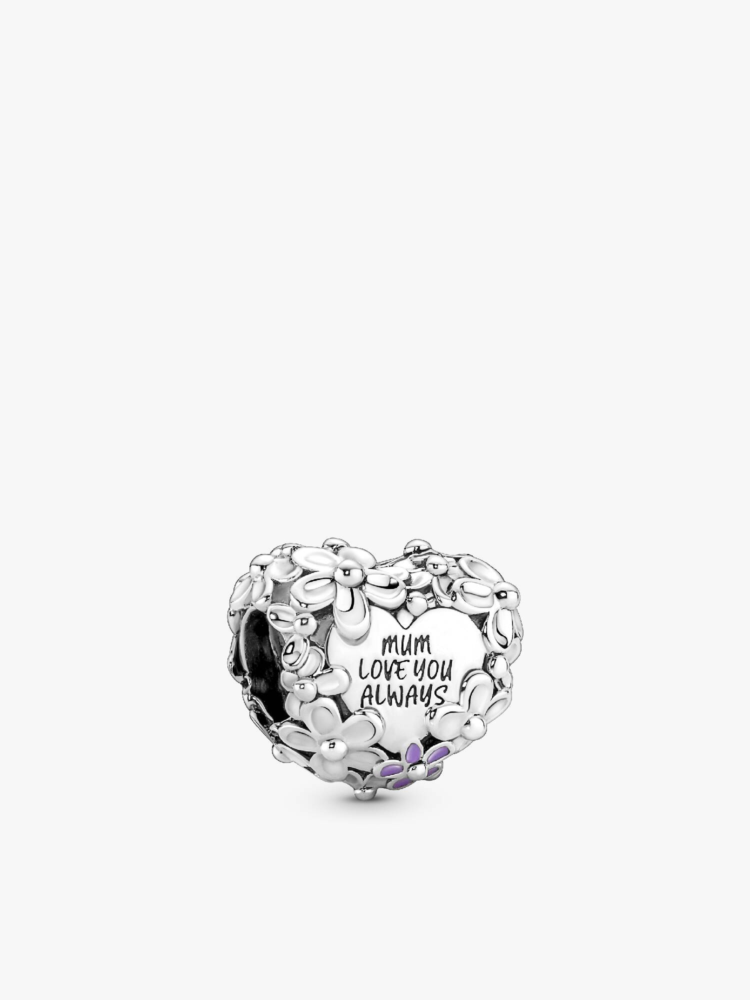 Mum Daisy Heart Charm