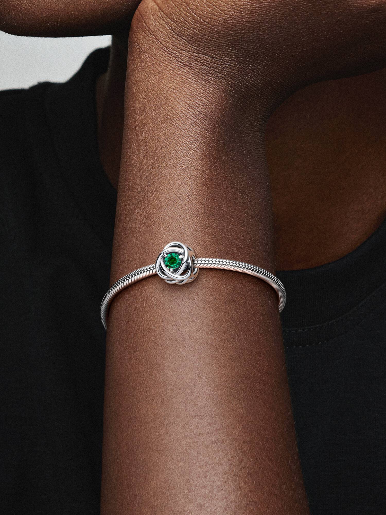 May Birthstone Eternity Circle Charm
