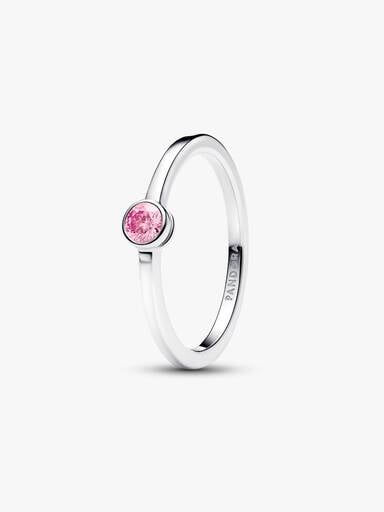 Pandora Era Bezel Sterling Silver Pink Lab-grown Diamond Ring