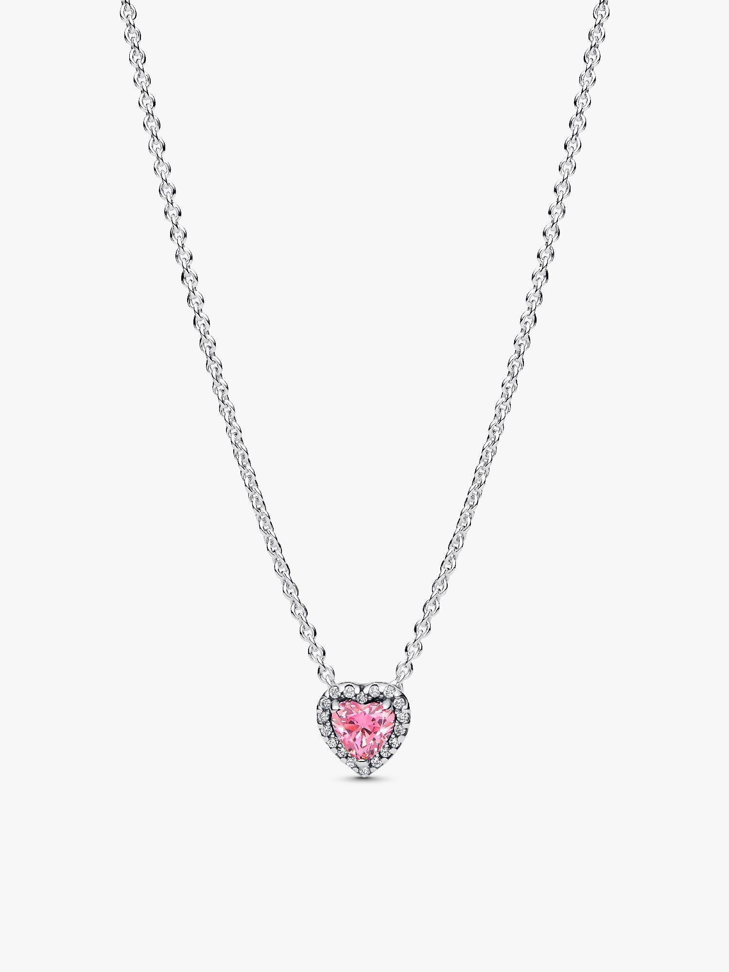 Pink Elevated Heart Necklace