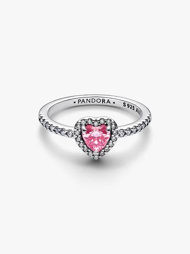 Elevated Pink Heart Ring