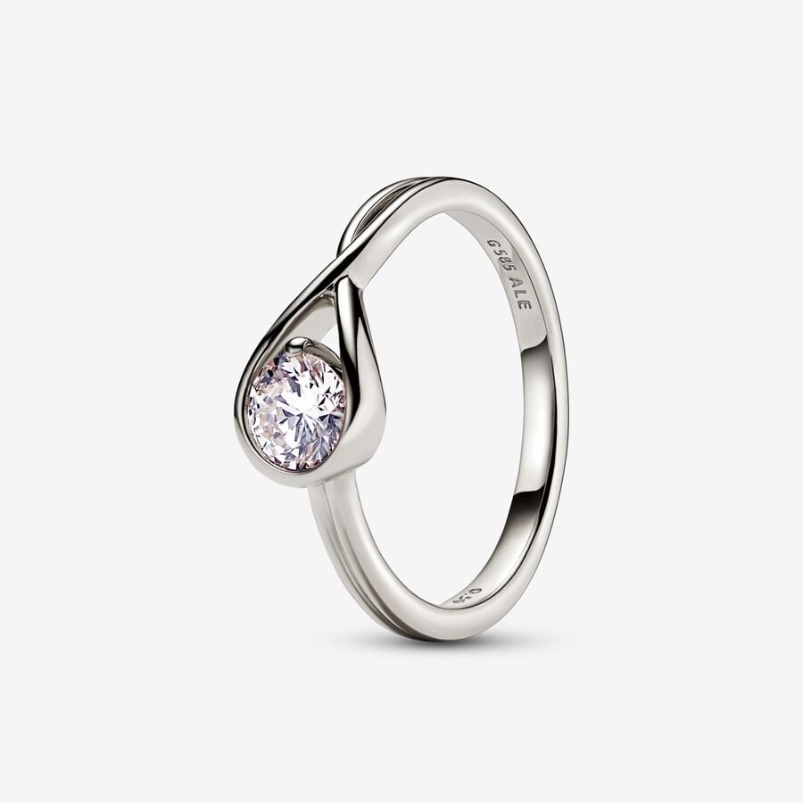 Pandora Infinite 14k White Gold Lab-grown Diamond Ring image number 0