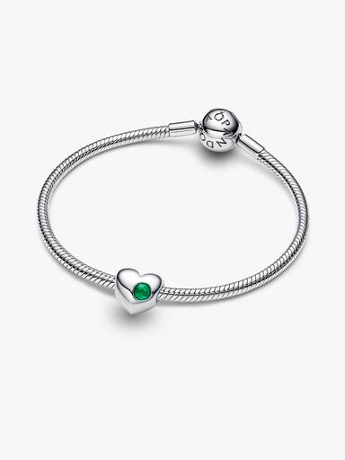 Engravable May Birthstone Heart Charm