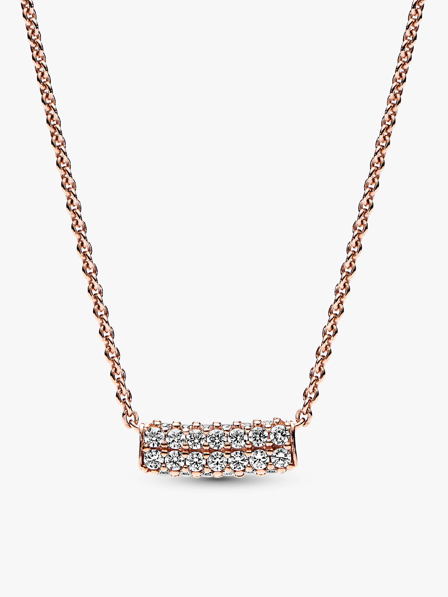 Pandora Timeless Pavé Double-row Bar Collier Necklace