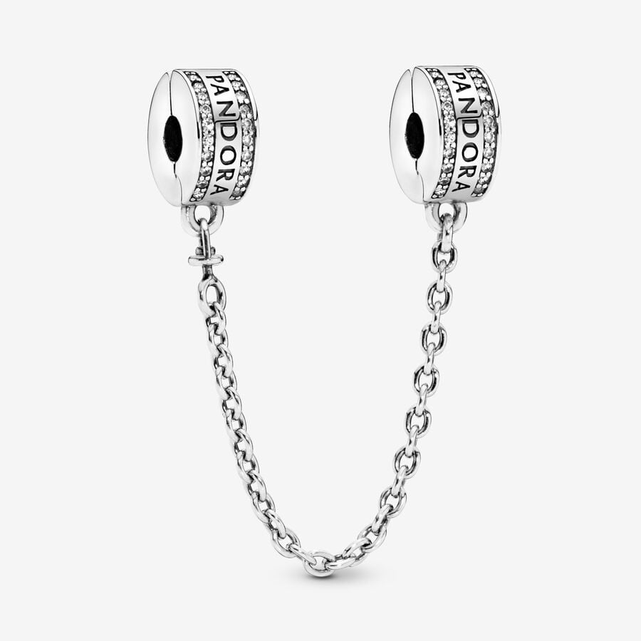 Pandora Logo Safety Chain Clip Charm image number 0