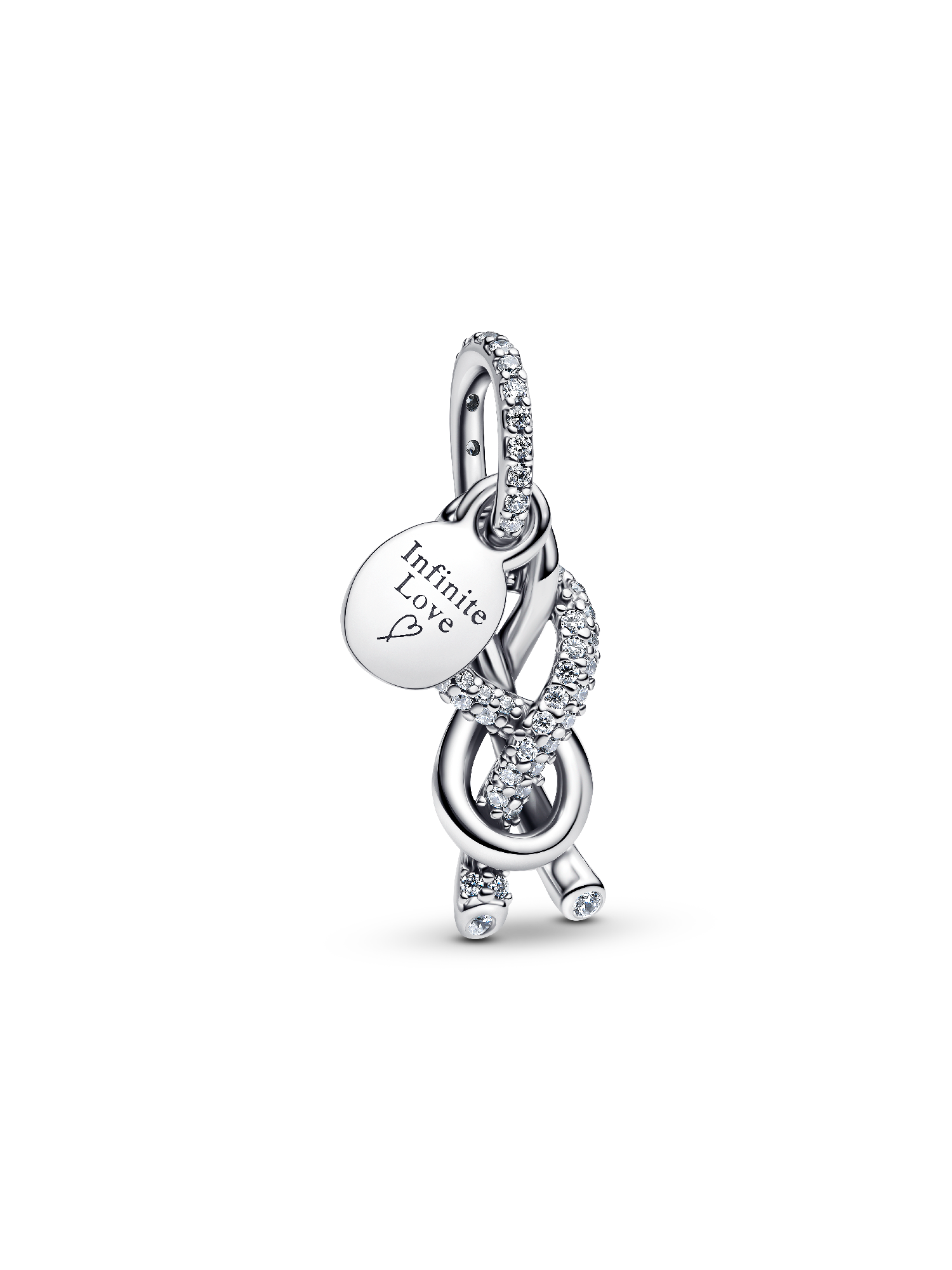 Pavé Infinity Knot Dangle Charm