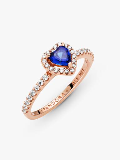Sparkling Blue Elevated Heart Ring