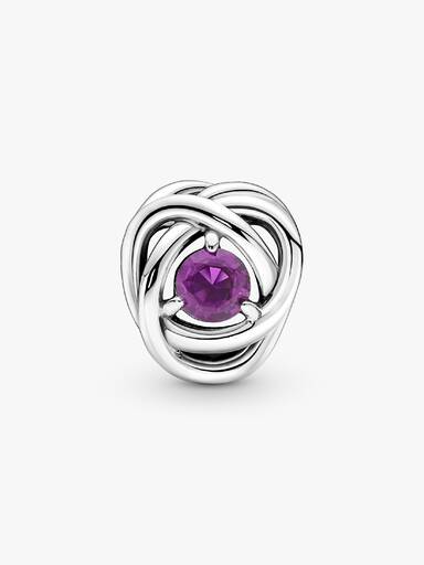 February Birthstone Eternity Circle Charm