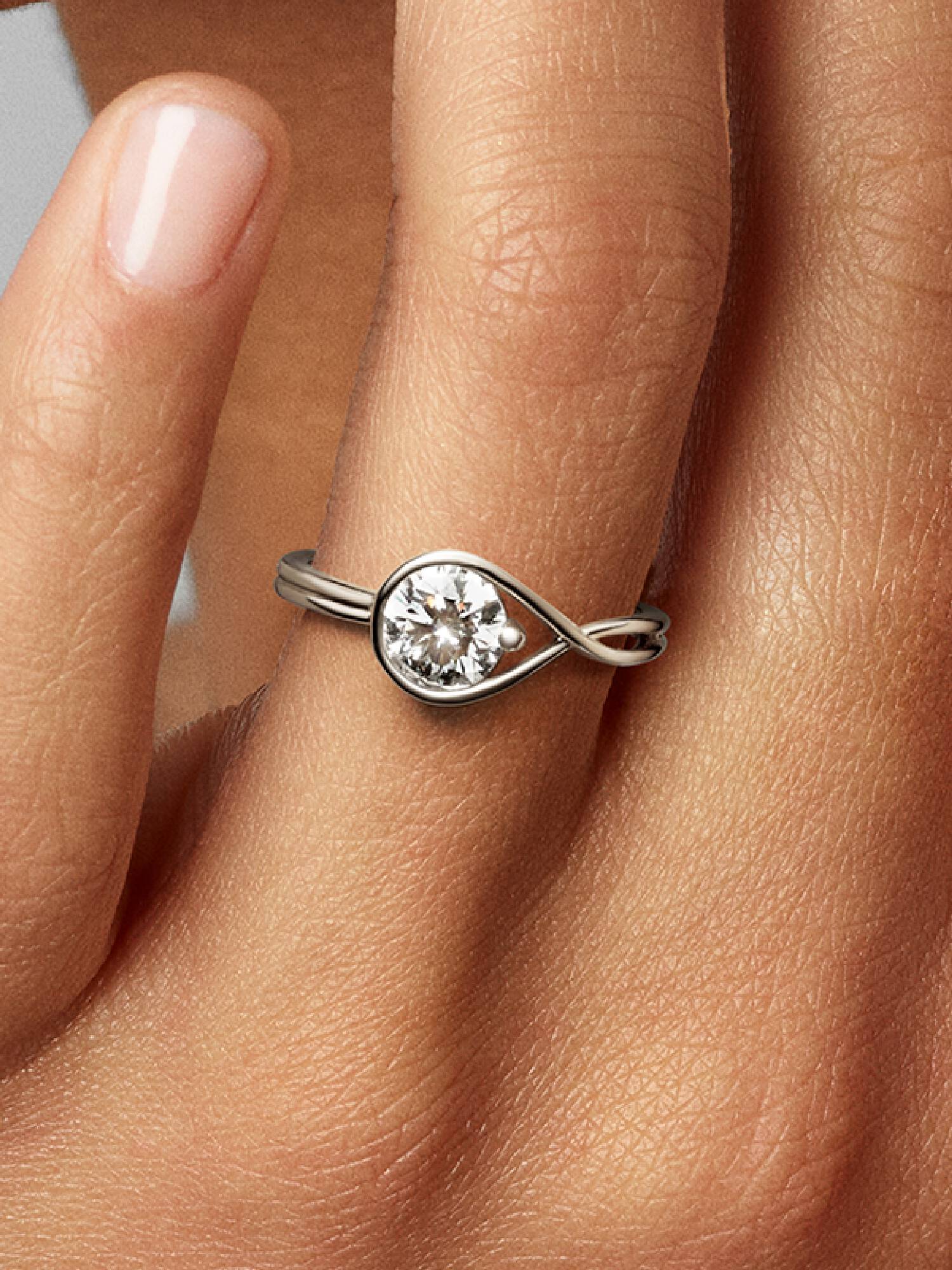Pandora Infinite 14k White Gold Lab-grown Diamond Ring