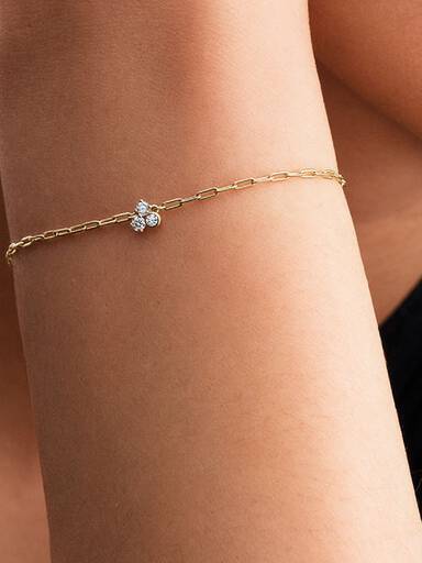 Pandora Era Bezel Lab-Grown Diamond Cluster Paperclip Chain Bracelet