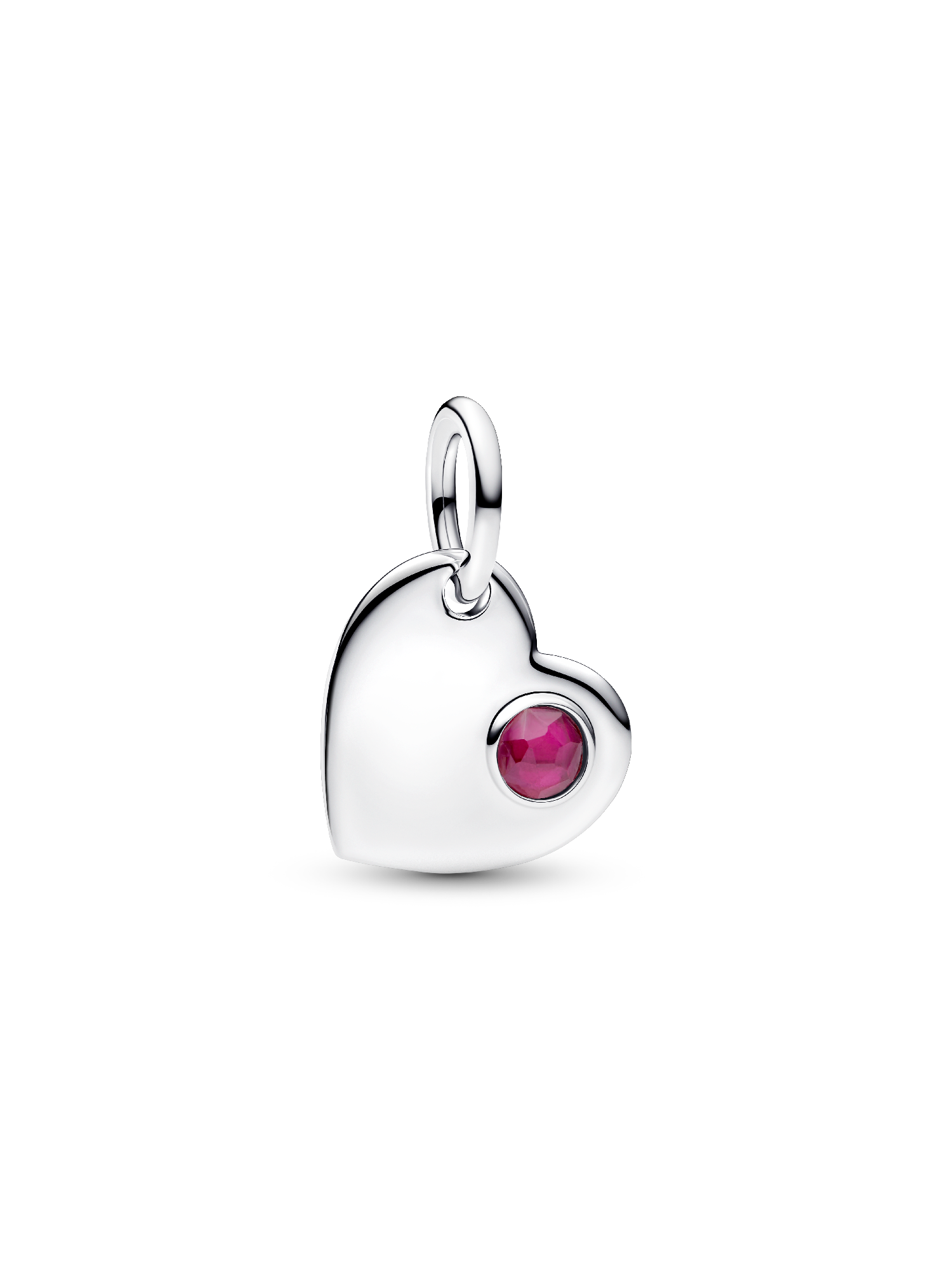 July Heart True Red Stone Dangle Charm