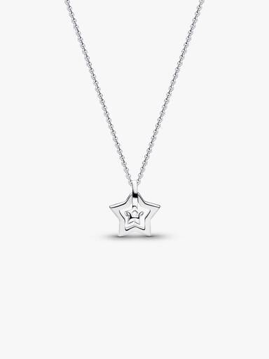 Pandora Talisman Sterling Silver Lab-Grown Diamond Star Pendant Necklace