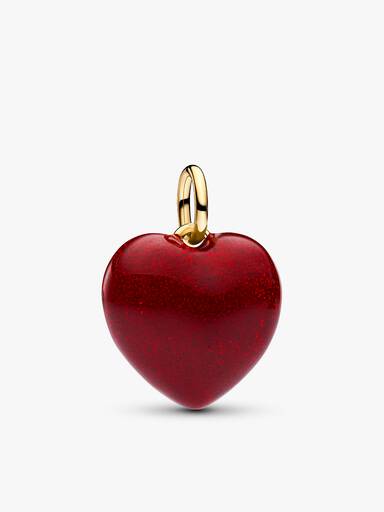 Red Puffy Heart Pendant Necklace