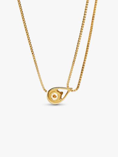 Pandora Infinite 14k Gold Lab-grown Diamond Double Chain Collier Necklace
