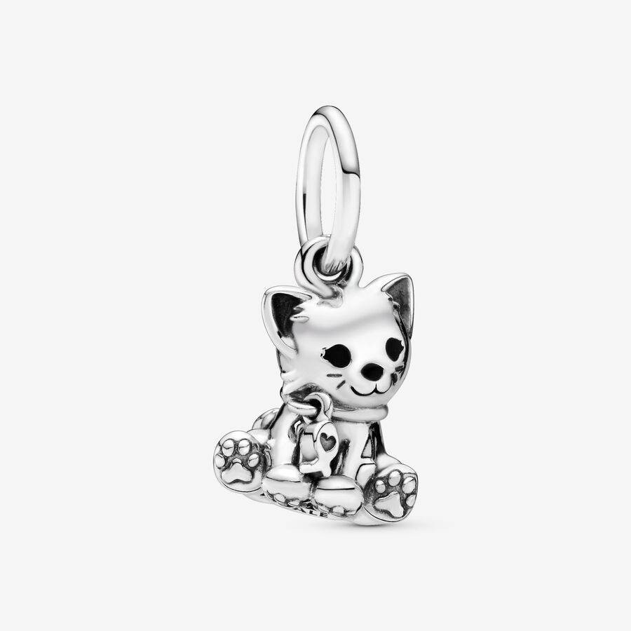 Purrfect Together Cat Charm fits Pandora Bracelets , Two Cats Charm ,  Silver Cat Couple Charm , Cats Charm , Animal Charm , Silver