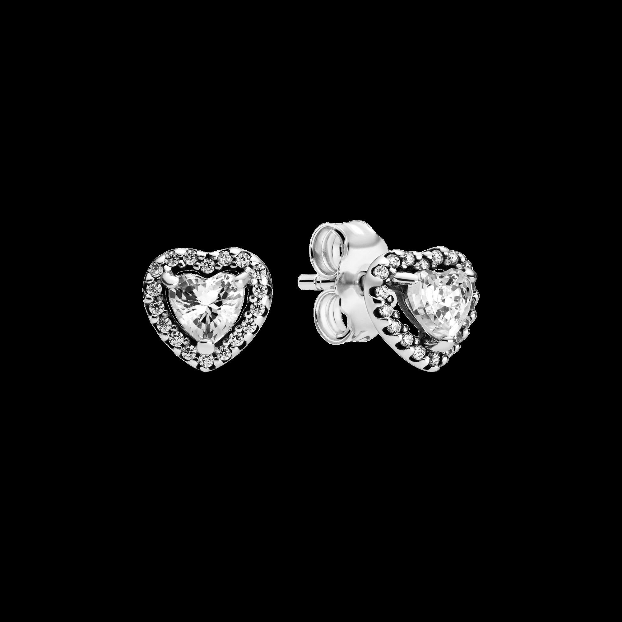 Elevated Heart Stud Earrings | Pandora UK