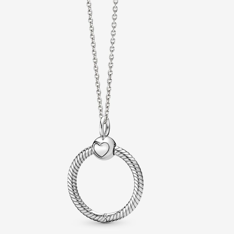 Pandora Moments Small O Pendant Necklace With Classic Cable Chain image number 0