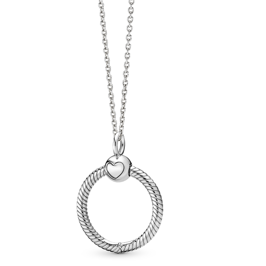 Pandora Moments Small O Pendant Necklace With Classic Cable Chain