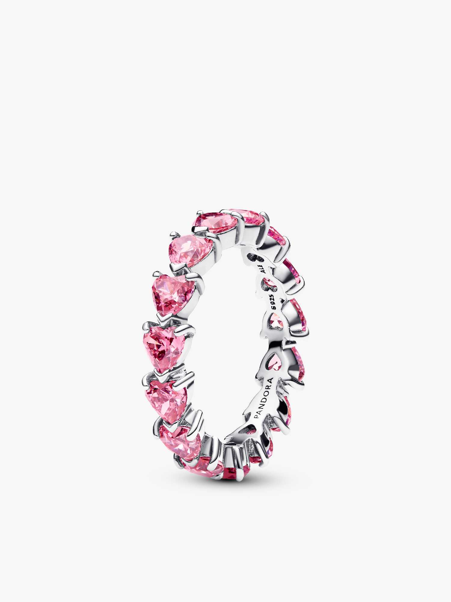 Band of Pink Hearts Ring
