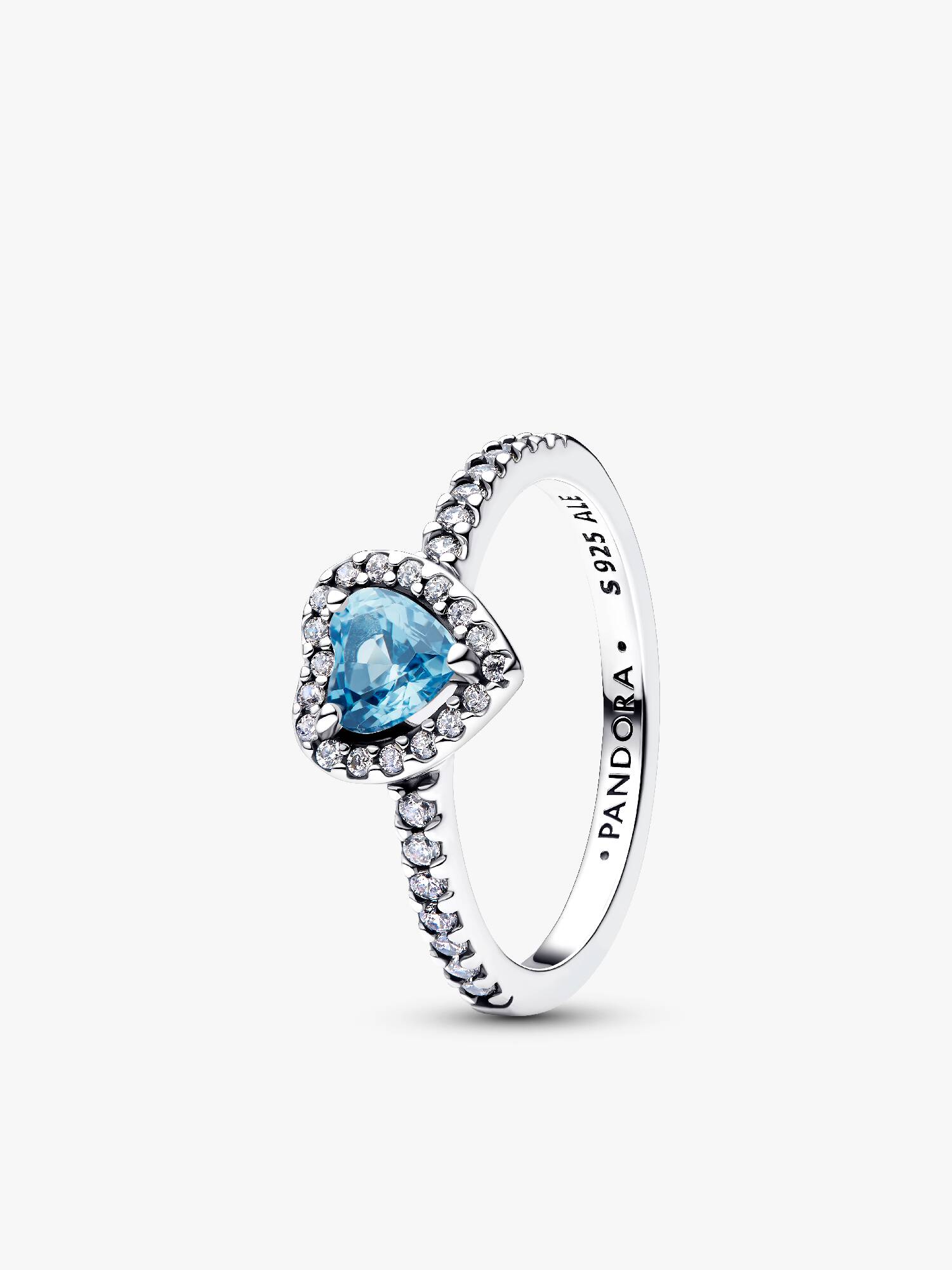 Elevated Light Blue Heart Ring