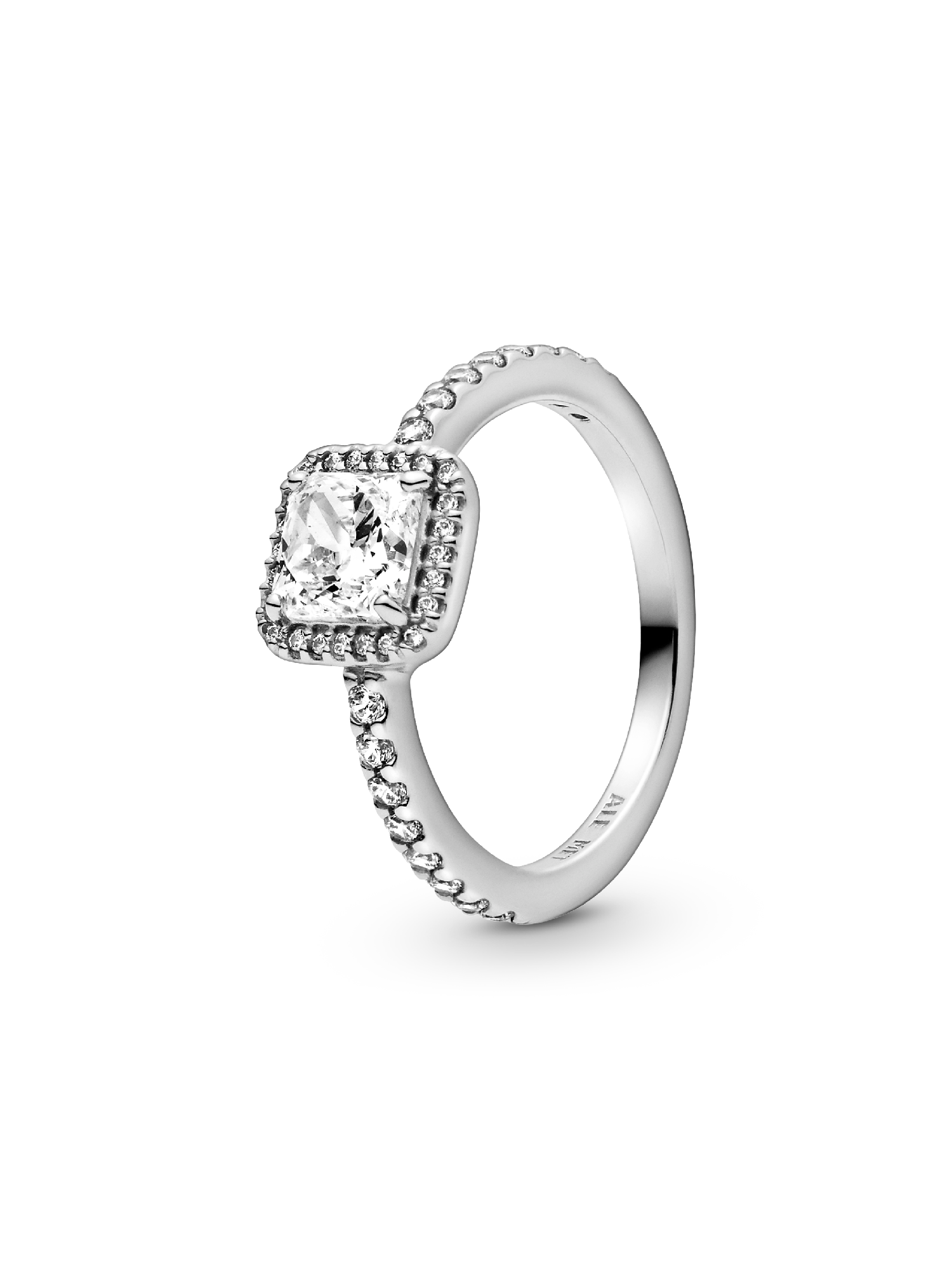 Square Sparkle Halo Ring