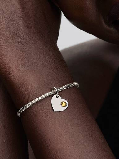 November Heart Dangle Charm