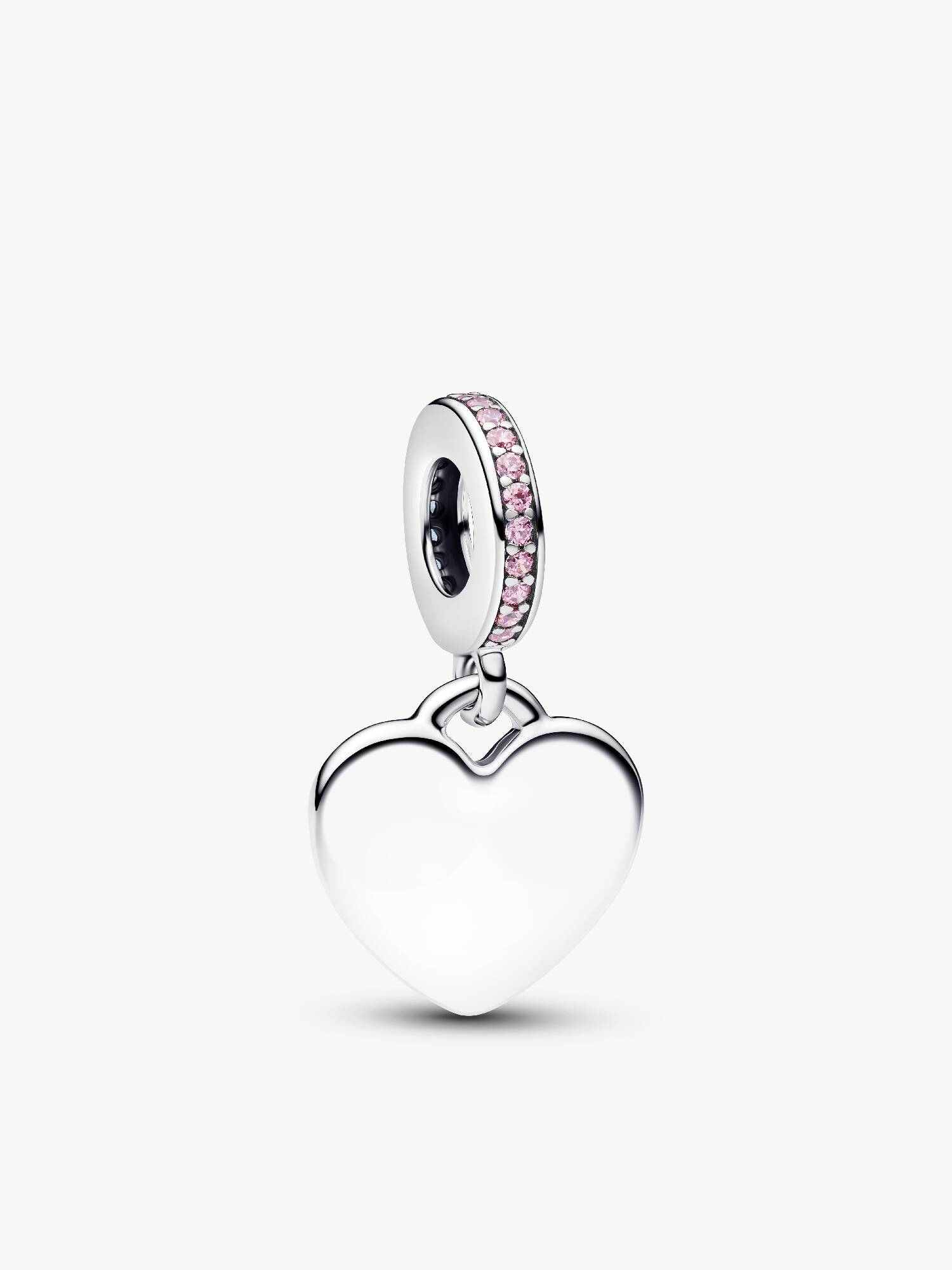 Heart Pink Stone Dangle Charm
