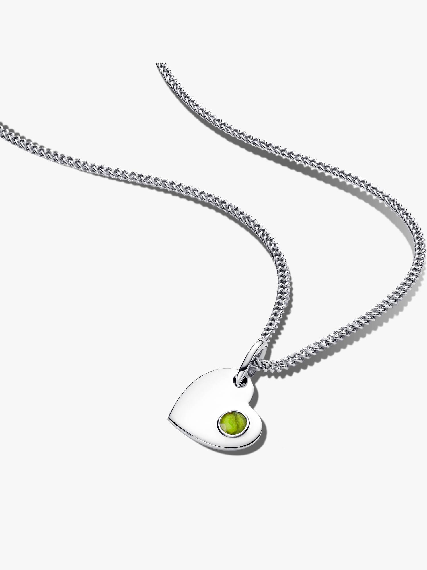 August Birthstone Heart Pendant Necklace