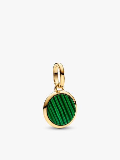 Green Engravable Mini Medallion Charm Necklace Set