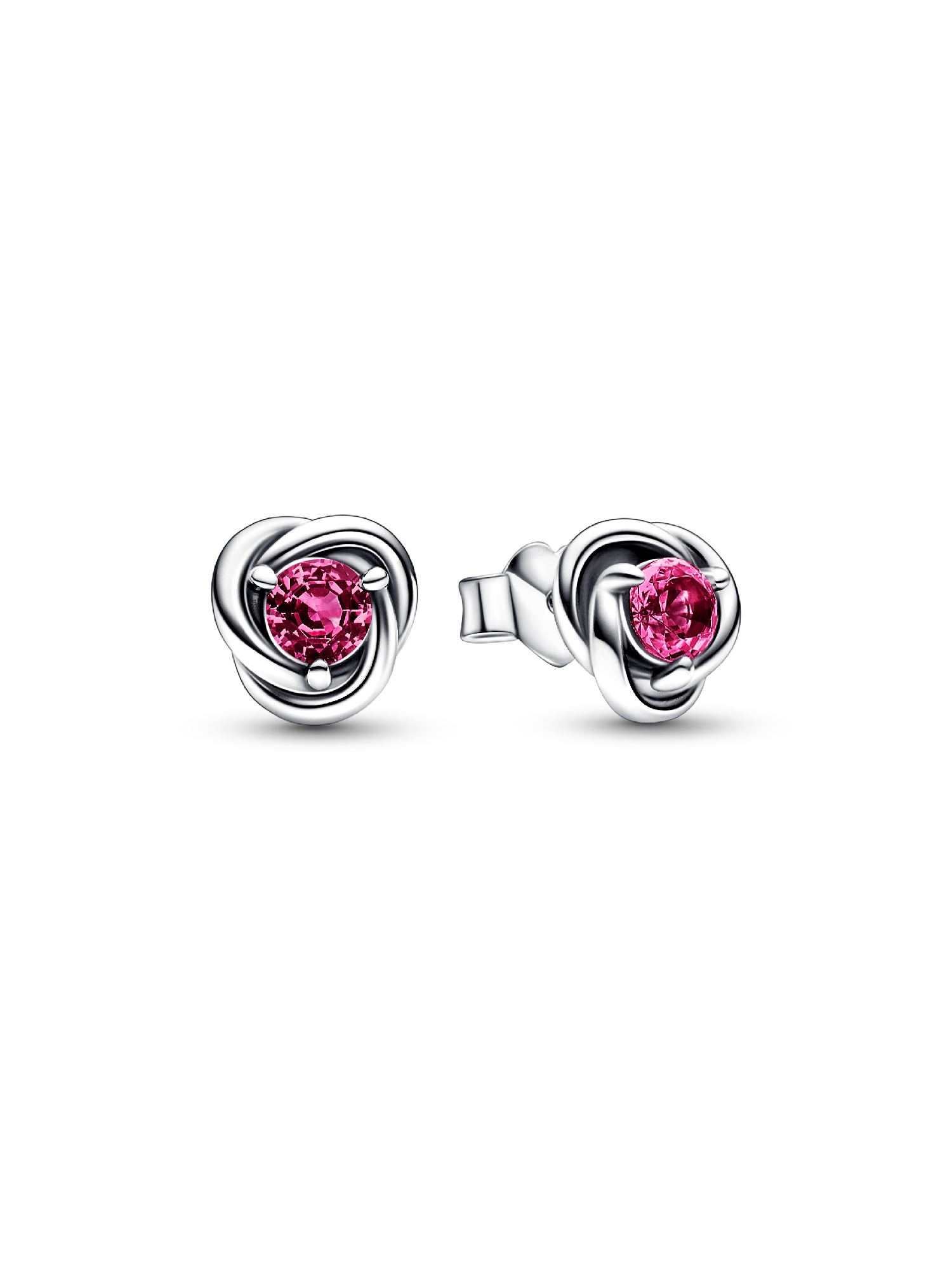October Birthstone Eternity Circle Stud Earrings